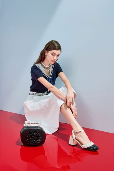 Short Sleeve Navy Knit Top