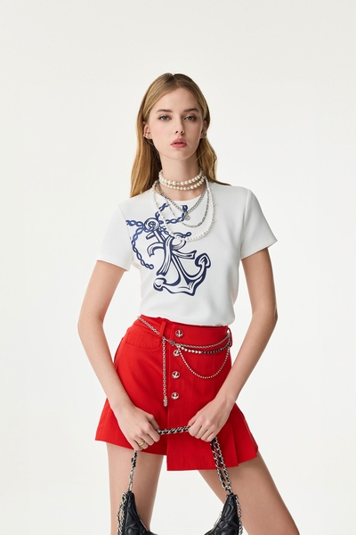 Anchor Graphic Print Short Sleeve Tee