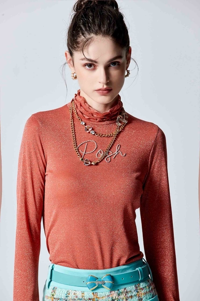 Lettuce Trim Mock Neck Long Sleeve Top