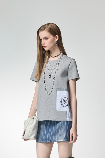 Patch Pocket Detail Short Sleeve Top