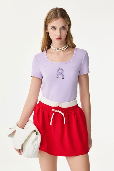 R Logo Purple Tee