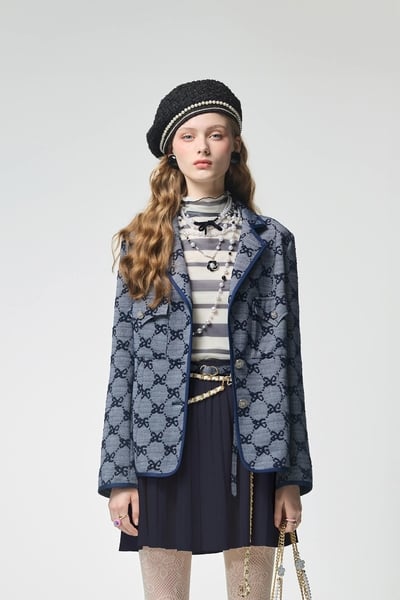 Navy Stripe Turtleneck Top