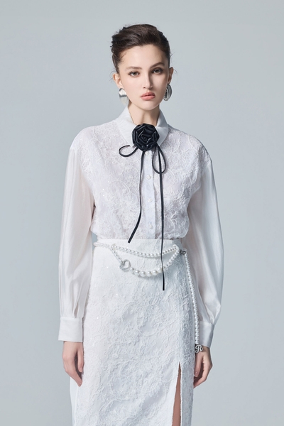 Long Sleeve Lace Blouse