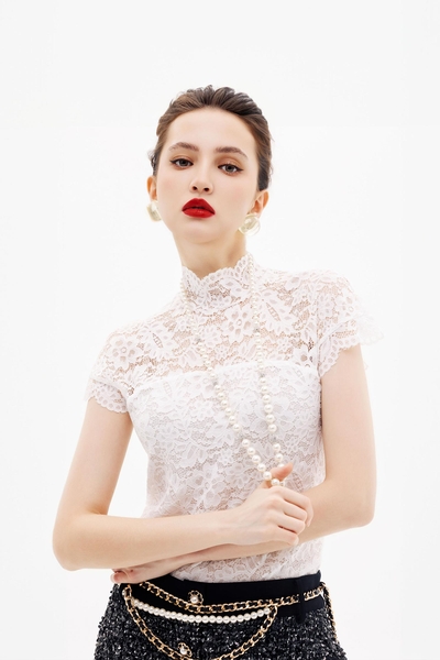 High neckline Full Lace Top