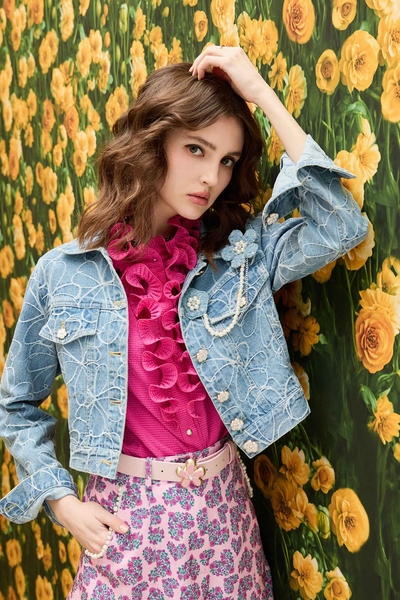 Floral Embroidery Denim Jacket