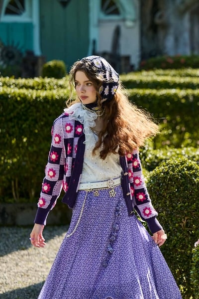 Floral Crochet Knit Patchwork Cardigan