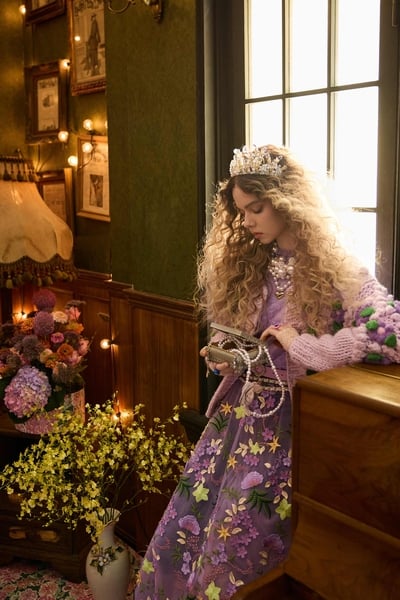 Handcrafted Floral Detail Cable Knit Cardigan