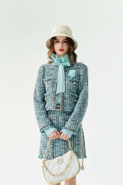 Powder Blue Tweed Jacket