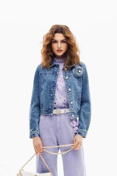 Sequin detail Denim Jacket