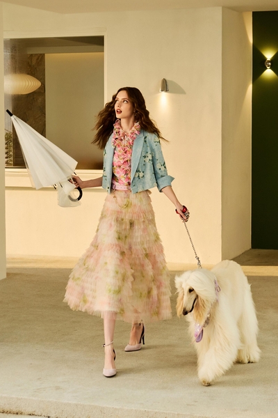 Ruffle Detail Gradient Pastel Mesh Skirt