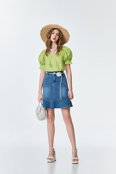 Fishtail Denim Skirt