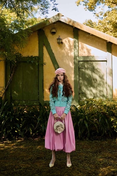 Pink Taffeta Bubble Skirt