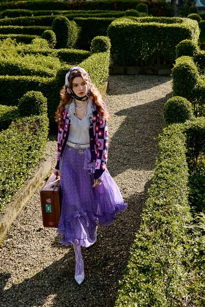 Floral Print Layered Purple skirt