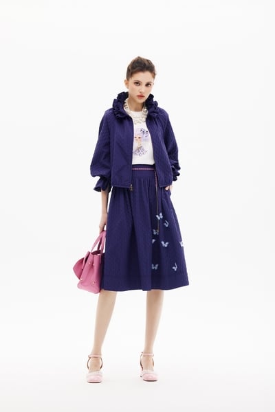 3-D Butterfly Motif Purple Skirt