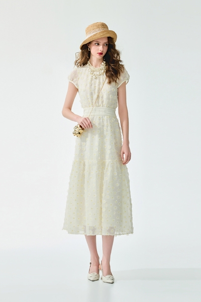 Floral Lace Short Sleeve Dress