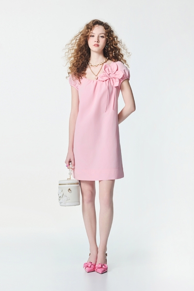 Floral Detail Pink Dress