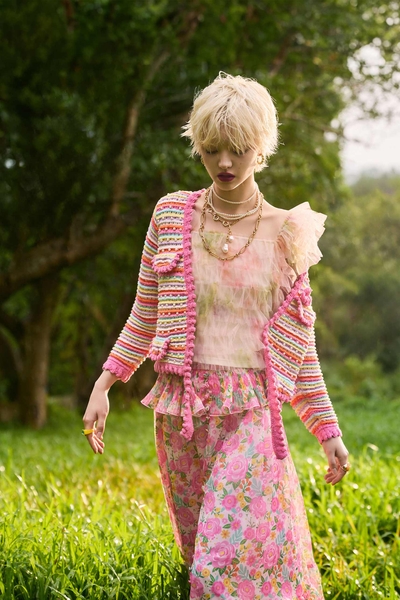 Pastel Gradient Mesh Vest