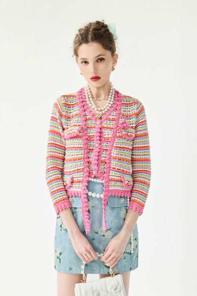 Multi Colour Stripe Knit Vest