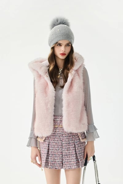 Faux Fur Pink Vest