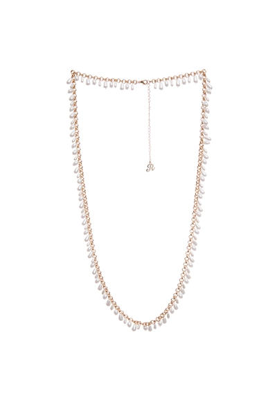 Long Minimalist Pearl Necklace