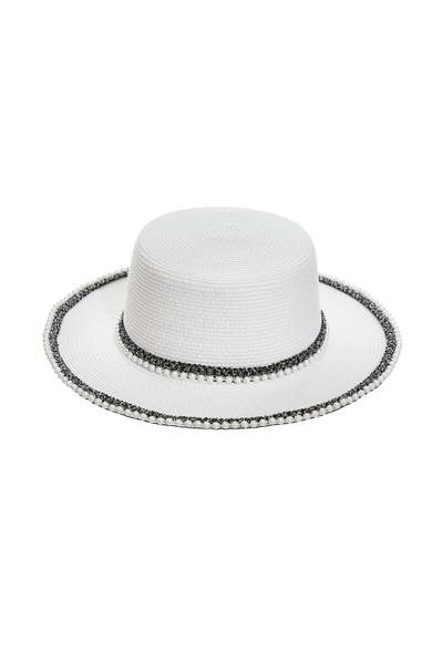 Classic Pearl Detail Braided Hat