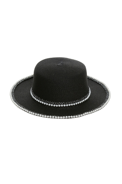 Classic Pearl Detail Braided Hat