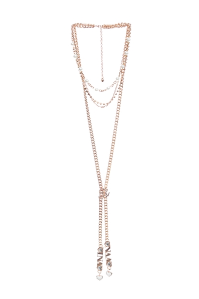 R Logo Layered Chain Necklace