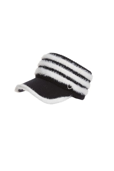 Contrast Plush Detail Knit Cap