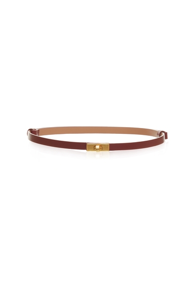 Thin Leather Hardware Buckle Belt