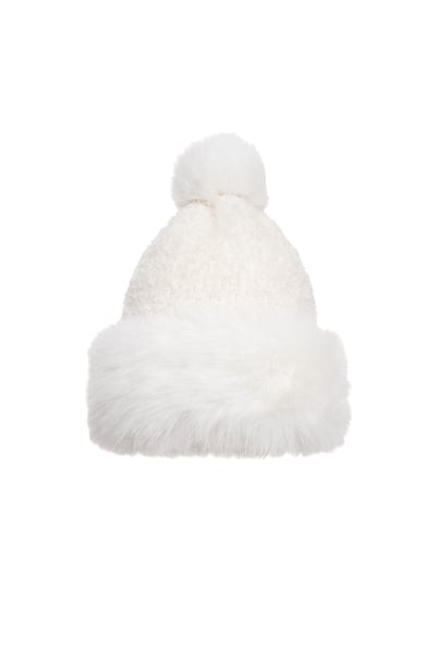 Faux Fur Beanie Knit Hat