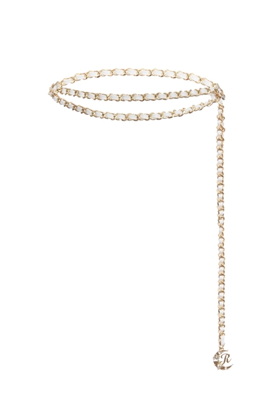 Braided  R Logo Charm Belt