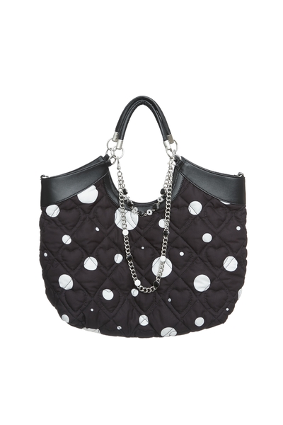 White Polka Dot Quilted Handbag