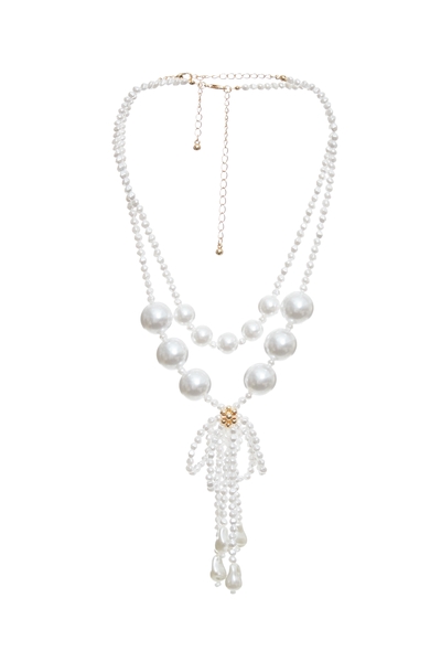 Pearl Ribbon Detail Necklace