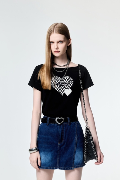 Faded Wash Denim Skorts