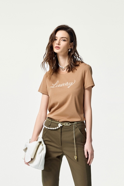 Front Slogan Short Sleeve Tee