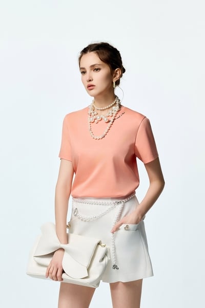 Embroidered Slogan Basic Tee