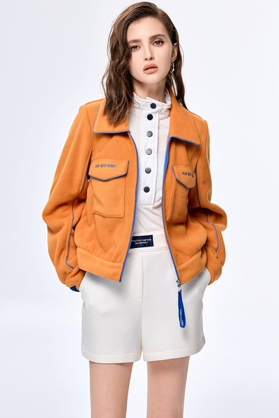 Electric Tangerine Color Warm Jacket