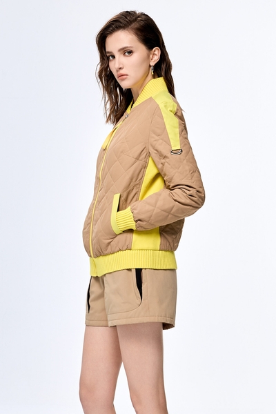 Tea Stain Color Quilted Warm Jacket