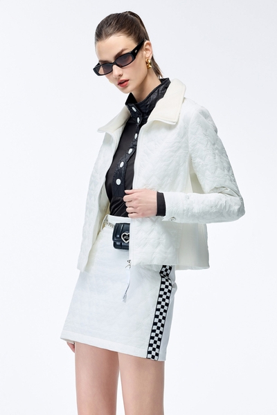 Optical White Quilted Insulated Jacket