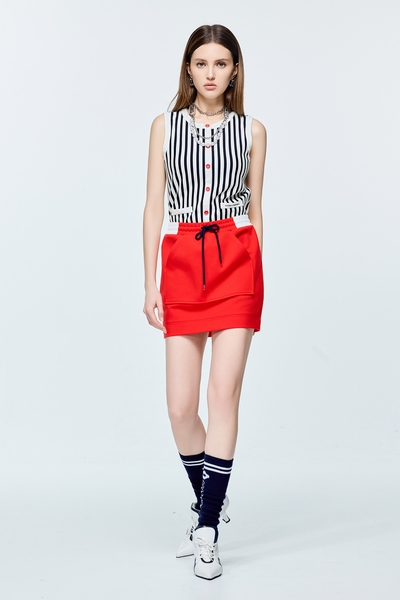 Chilli Red Casual Skirt