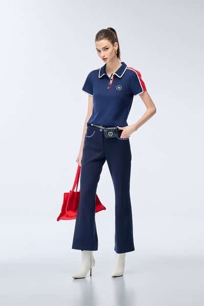 Ocean Cave Color Side Slit Flared Pants