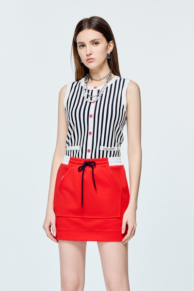 Navy Stripe Casual Vest