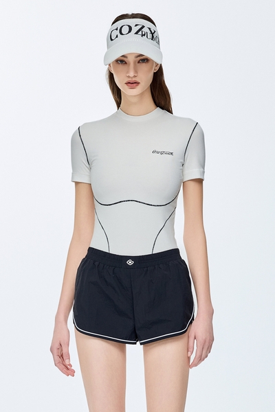 Curve Stitching Casual T-shirt