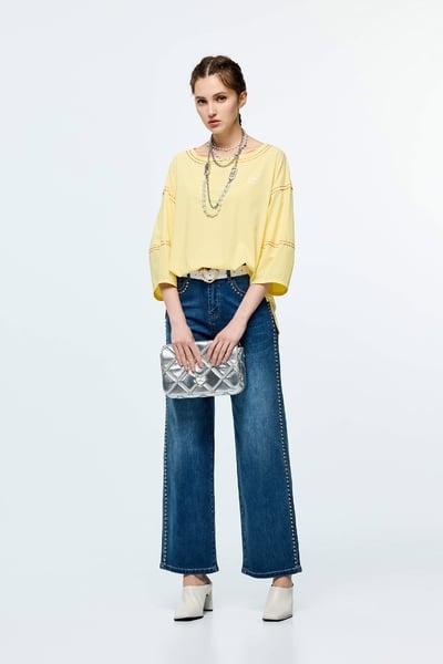 Contrast Stitch Detail High Performance Collagen Top